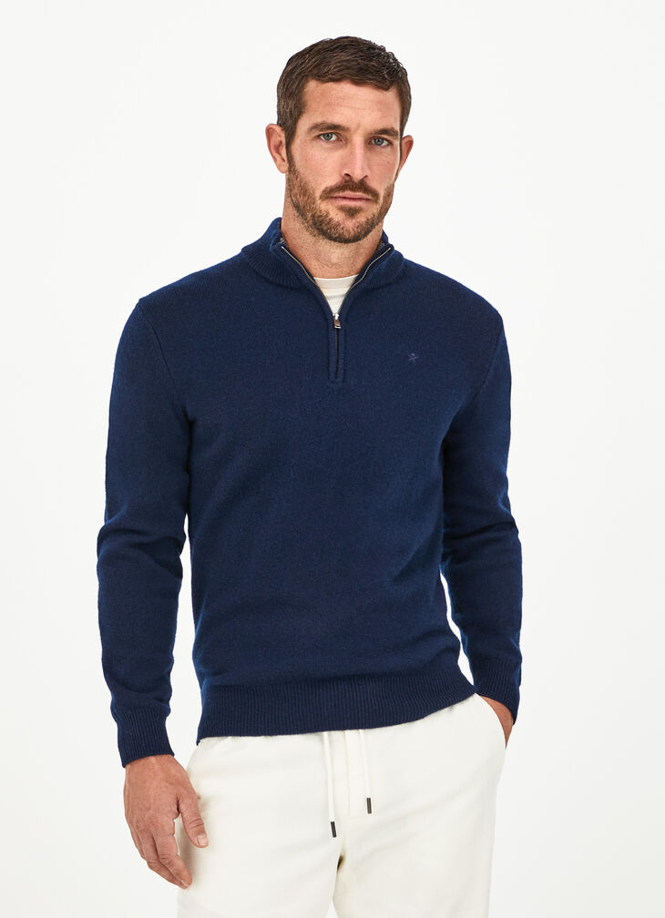 Lambswool half zip jumper