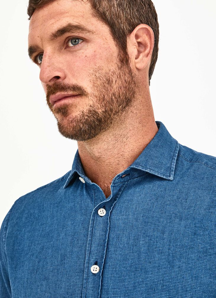Indigo fabric shirt