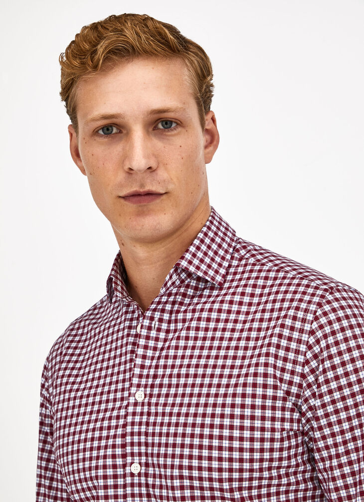 Two-tone check print shirt