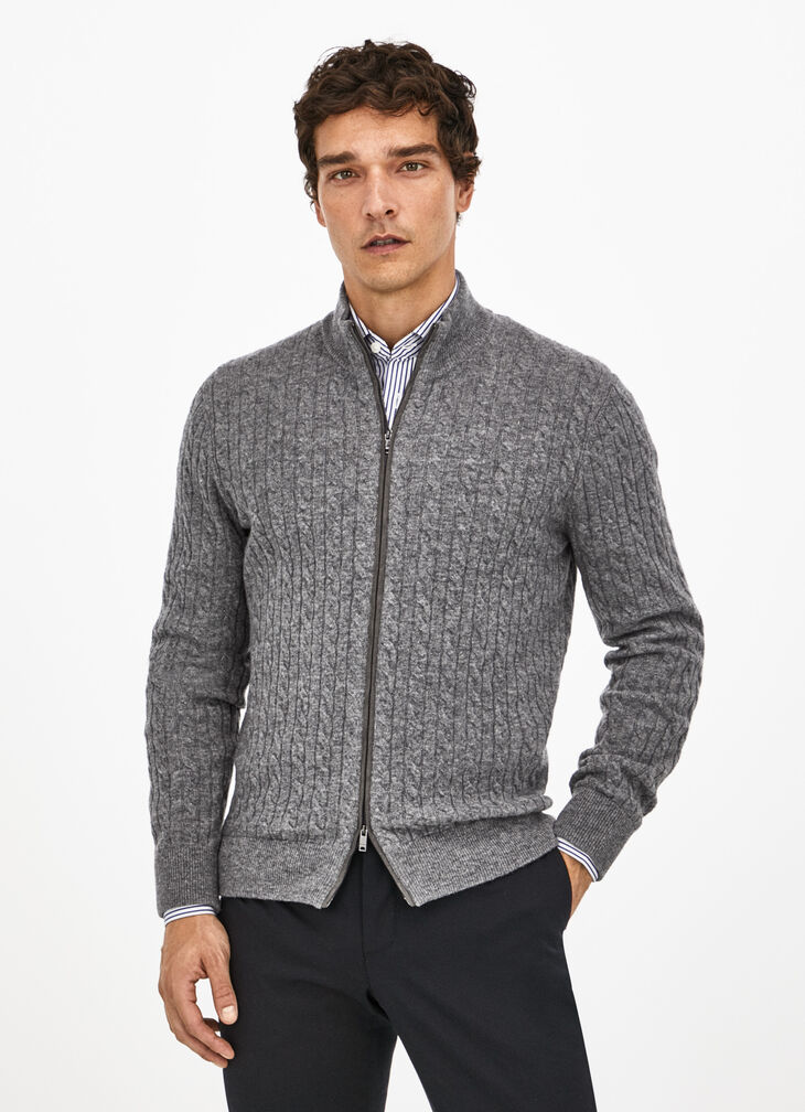 Cable knit cardigan
