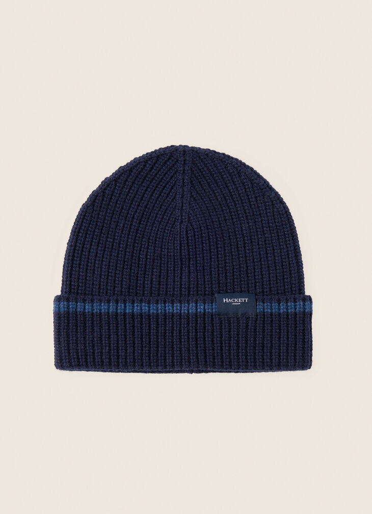 Contrast stripe beanie