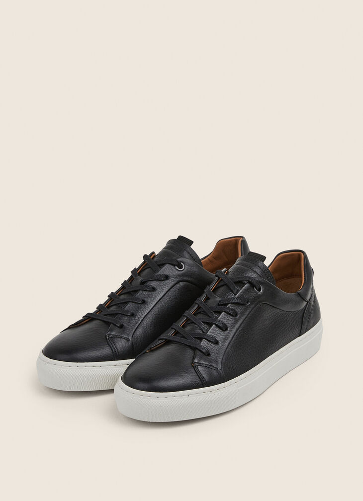 Leather cupsole trainers