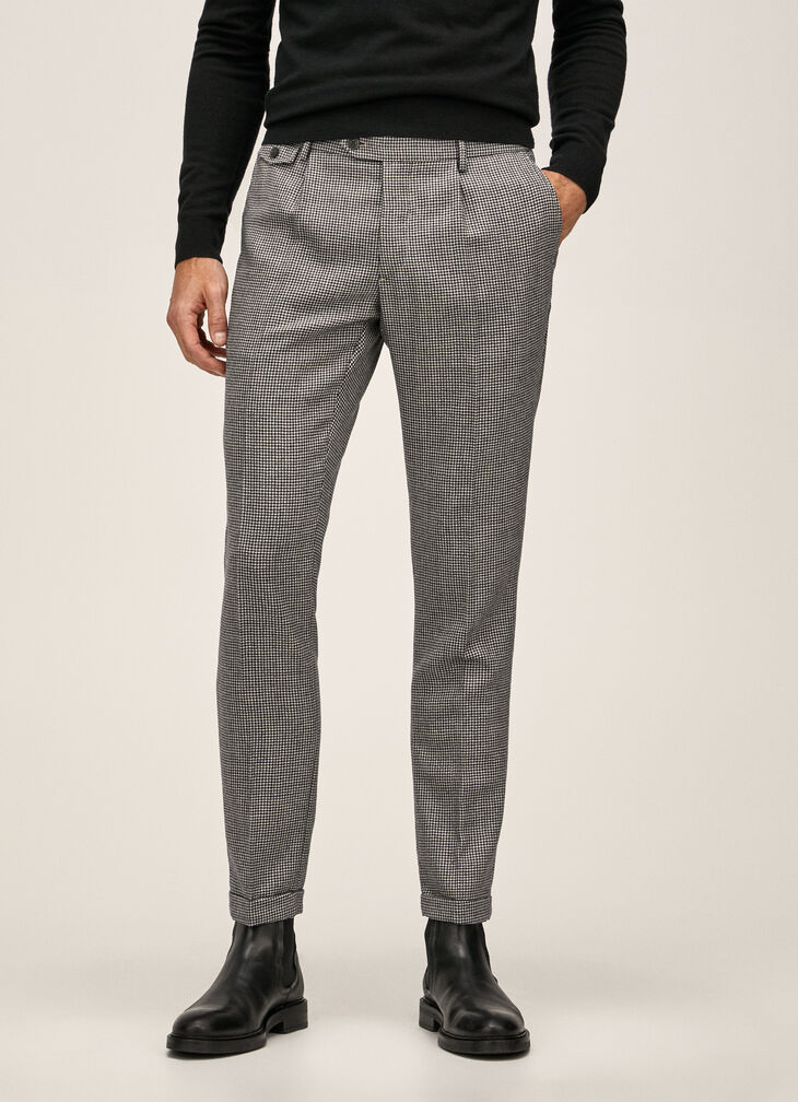 Houndstooth chino trousers