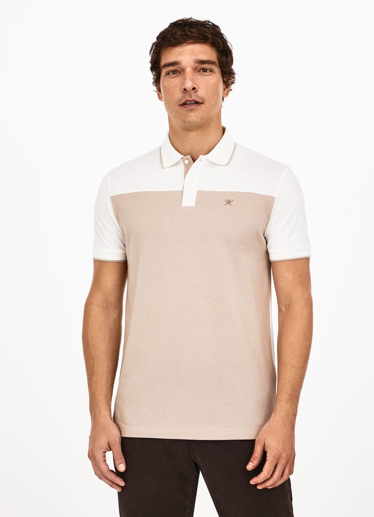 Colour-block polo shirt