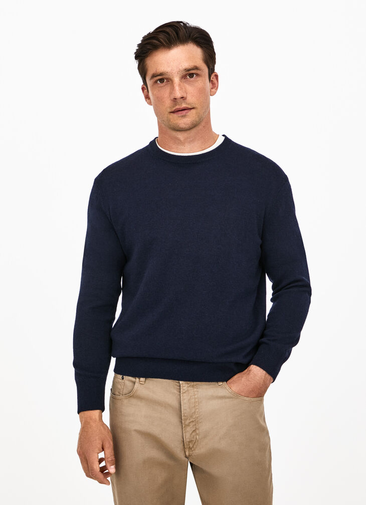Wool blend crew neck jumper