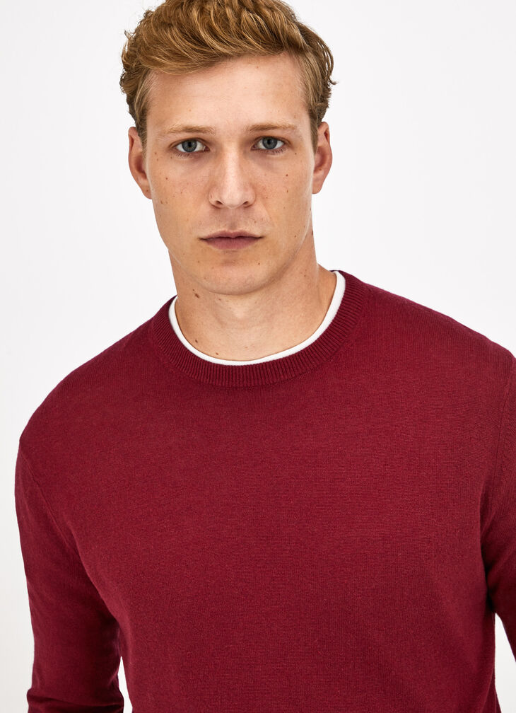Wool blend crew neck jumper