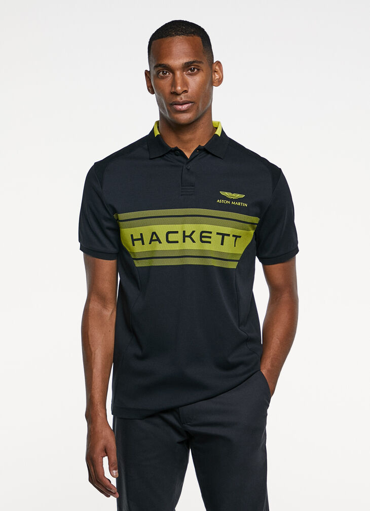 Contrast-panel polo shirt