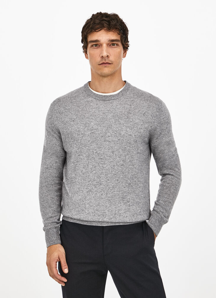Wool blend crew neck jumper