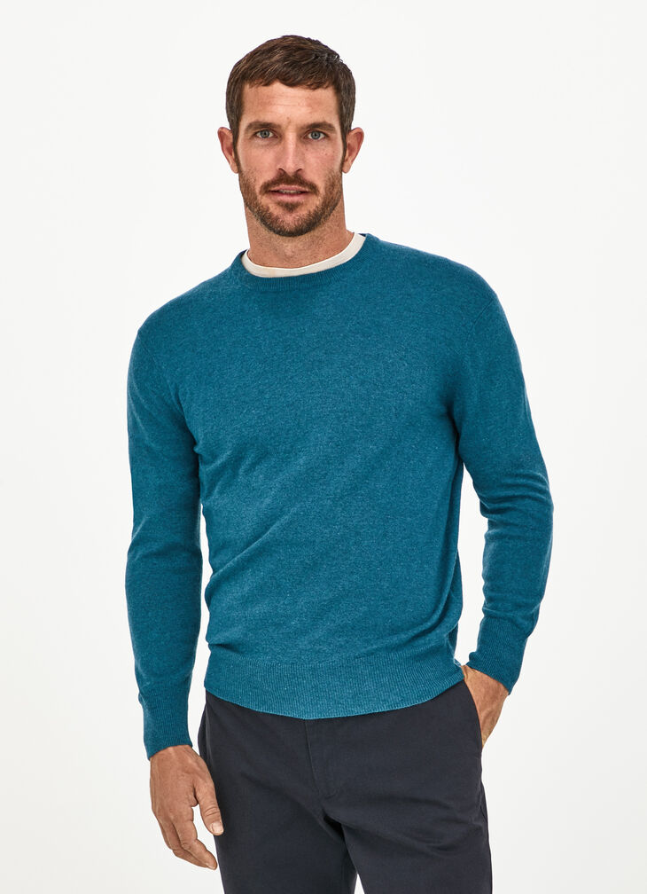 Wool blend crew neck jumper