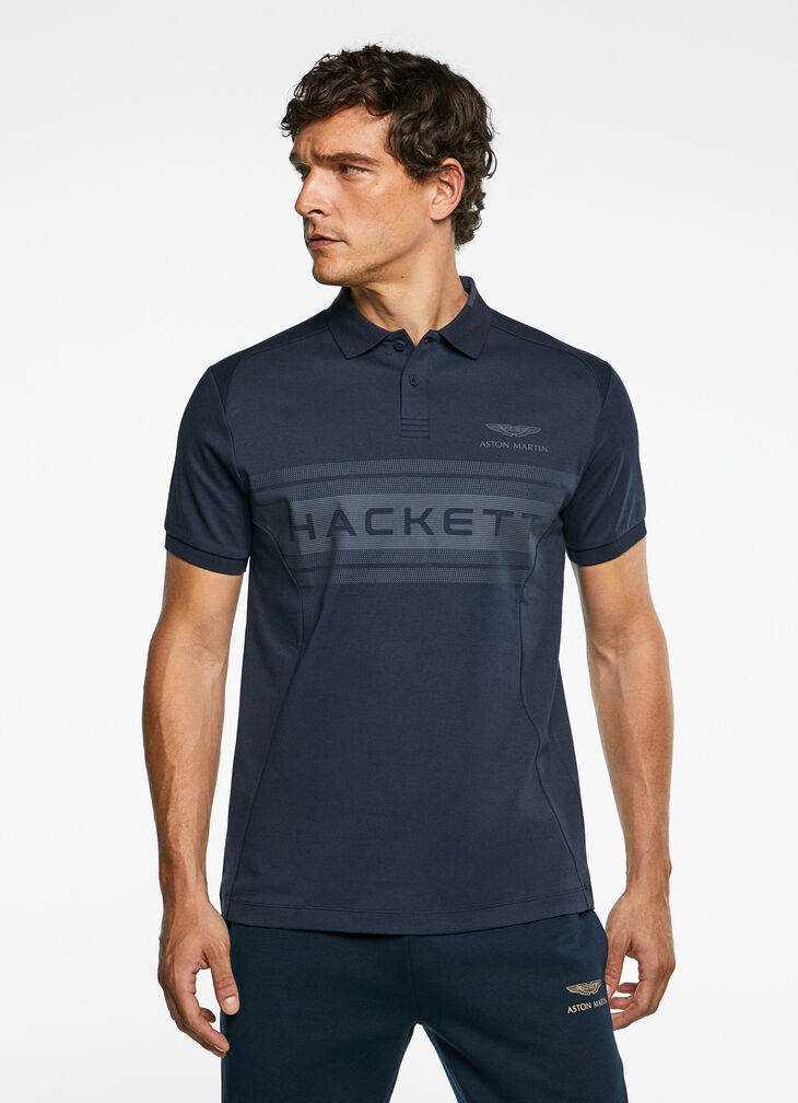 Contrast-panel polo shirt