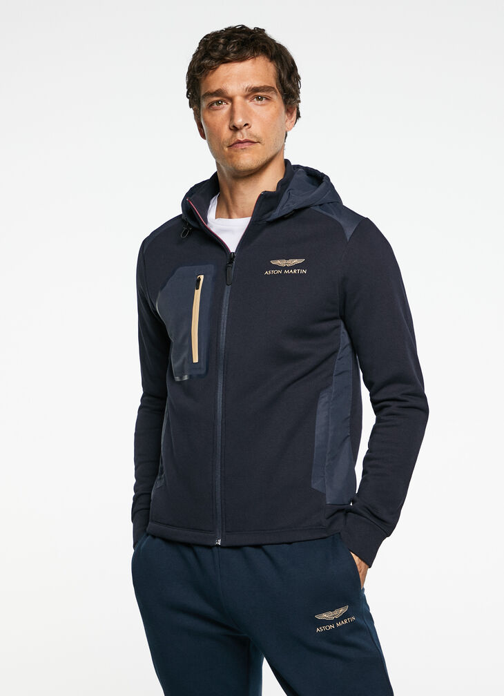 Hooded sweatshirt with zip