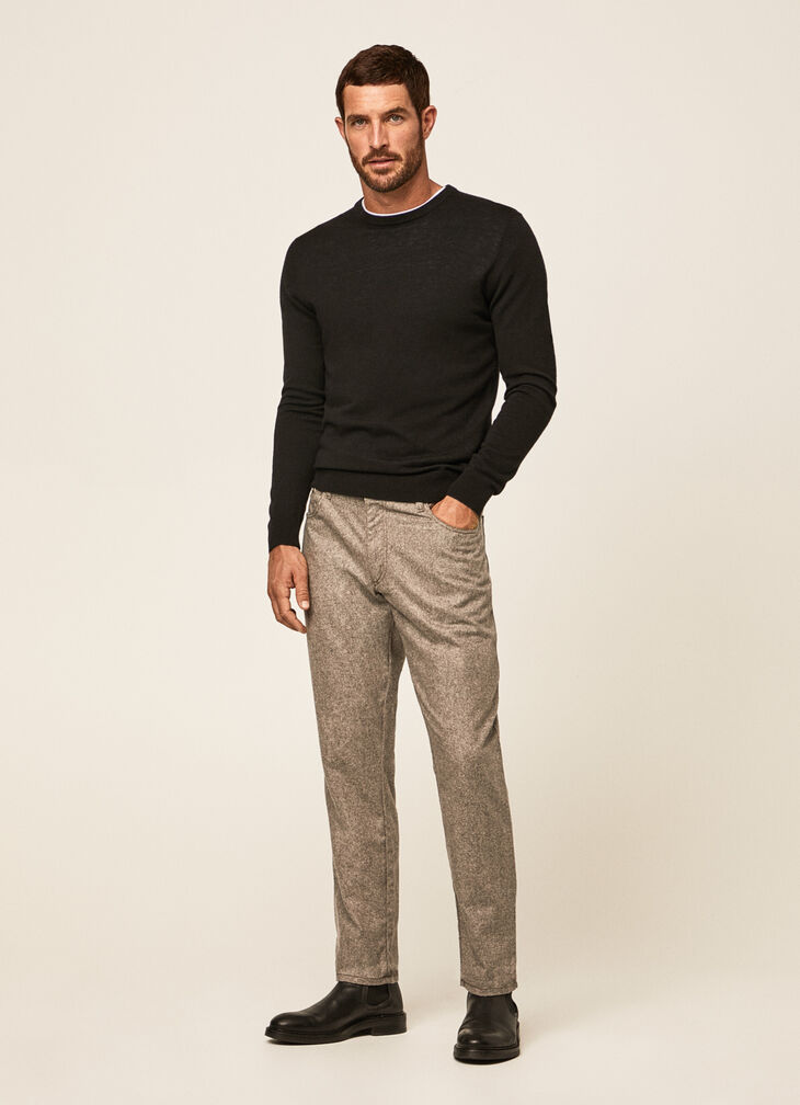 Flannel 5-pocket trousers