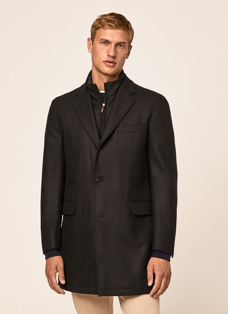Wool blend herringbone coat