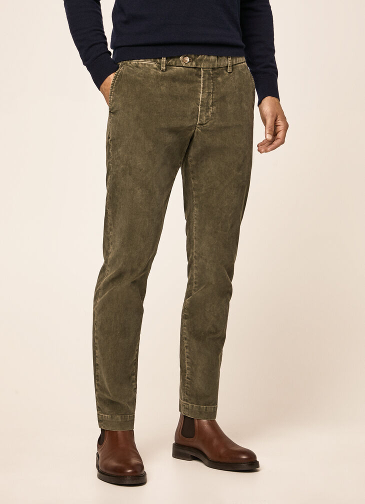 Corduroy chino trousers