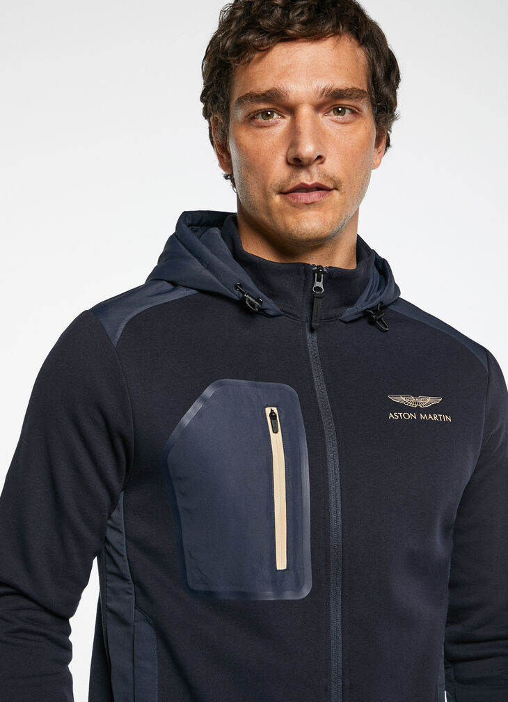 Hooded sweatshirt with zip
