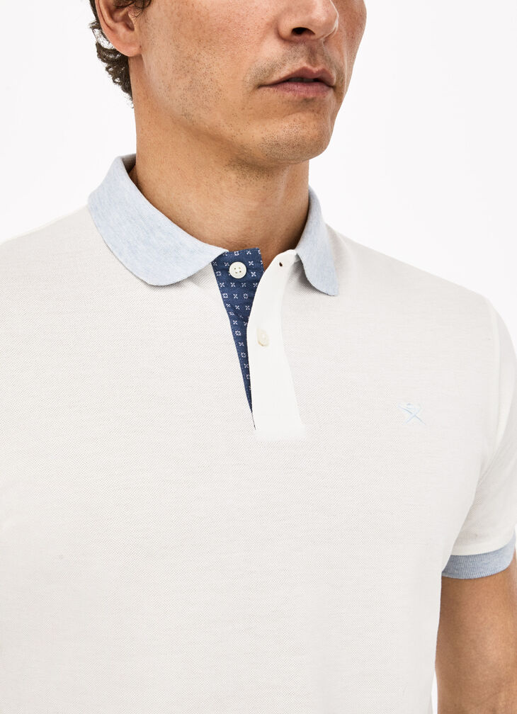 Contrast neck polo shirt