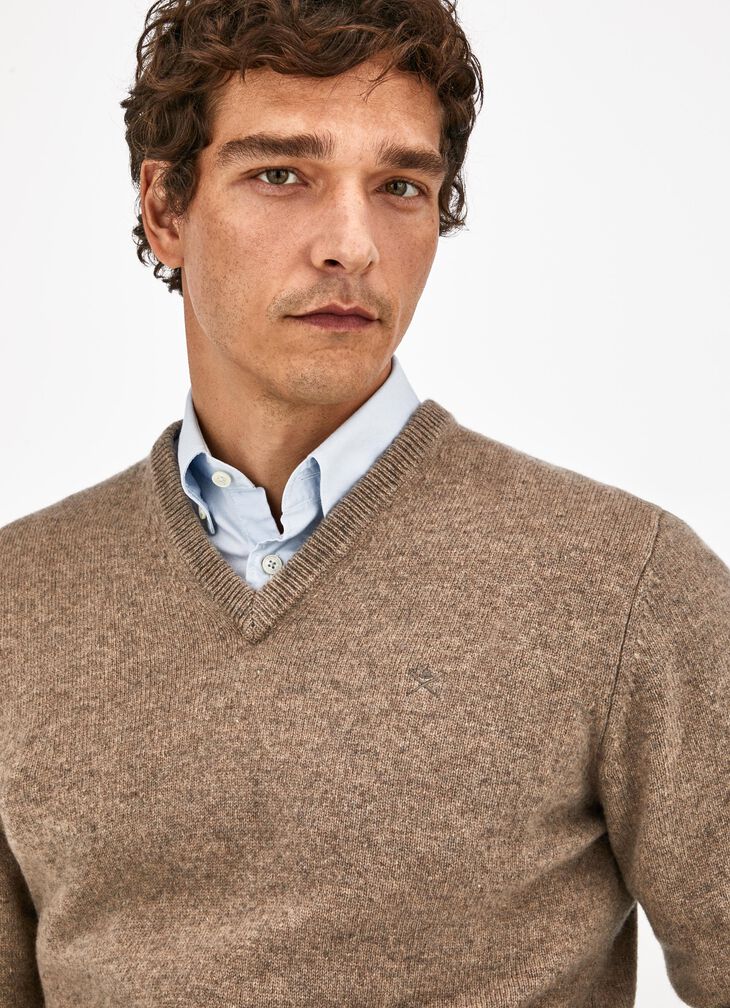 Lambswool V-neck jumper