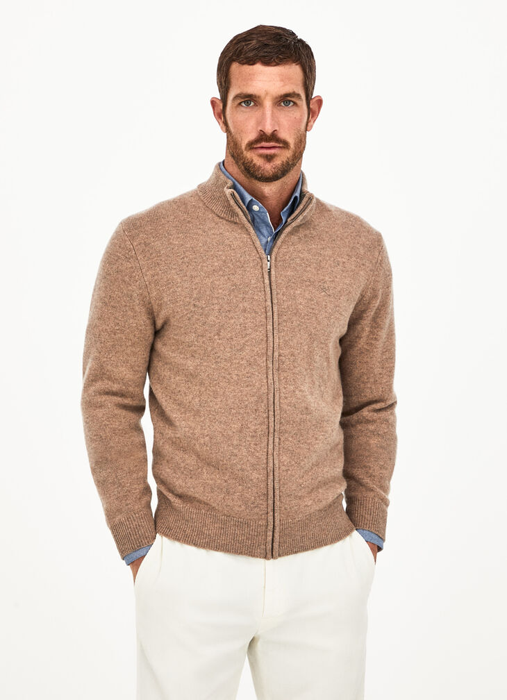 Lambswool full zip jumper