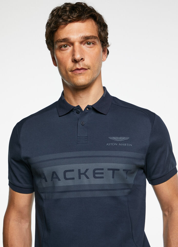Contrast-panel polo shirt