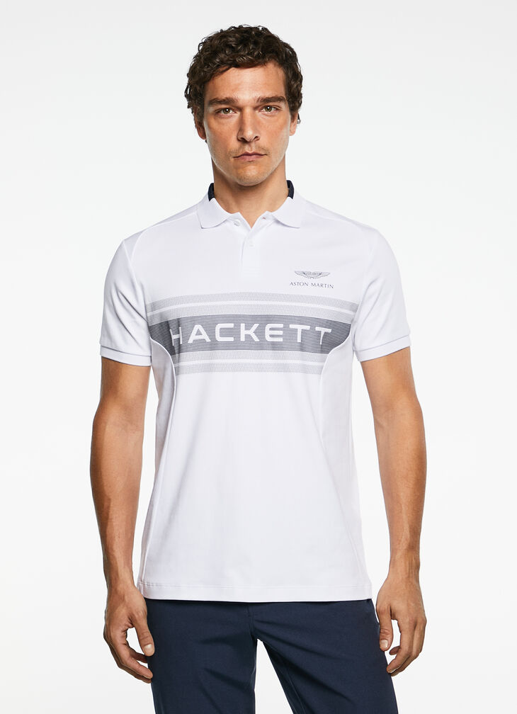 Contrast-panel polo shirt