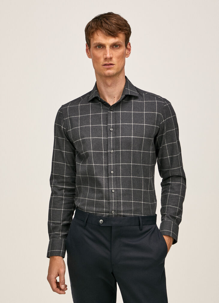Windowpane check shirt