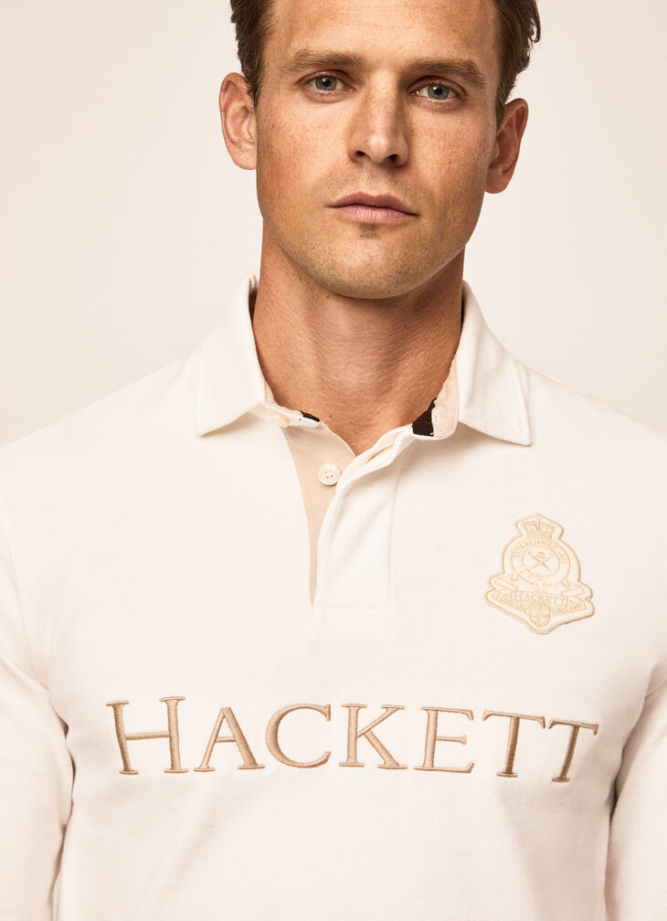 Badge and logo polo shirt
