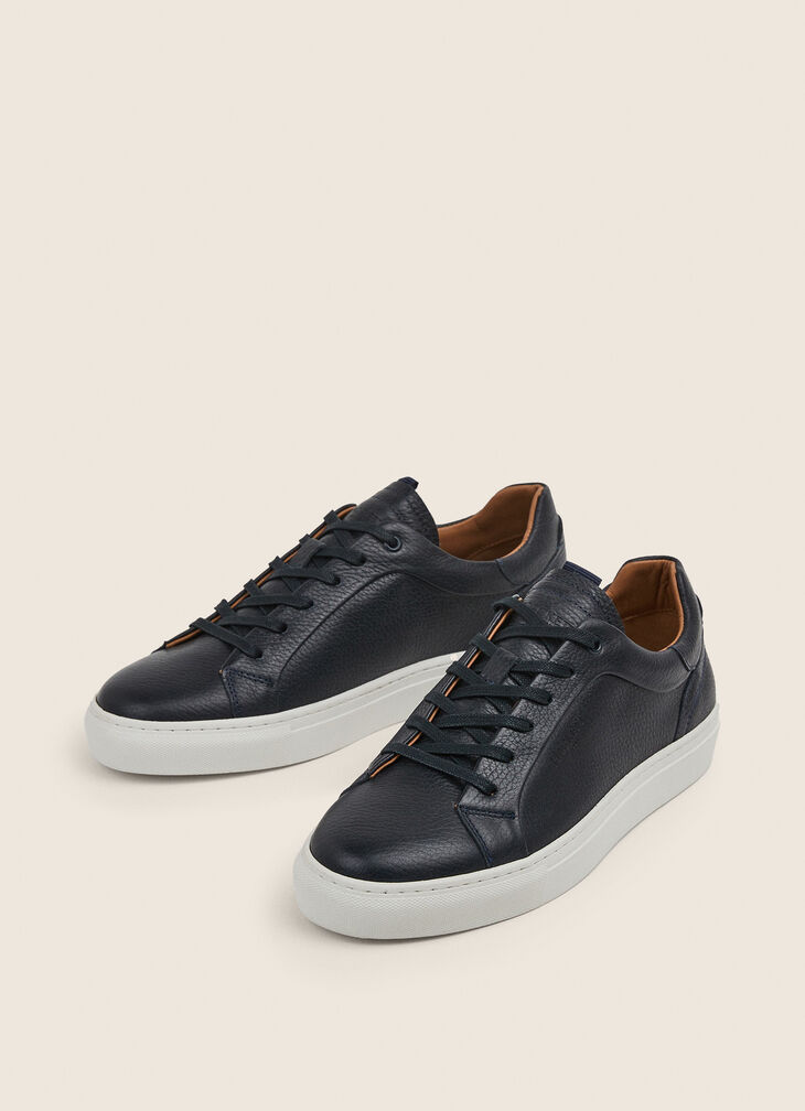 Leather cupsole trainers