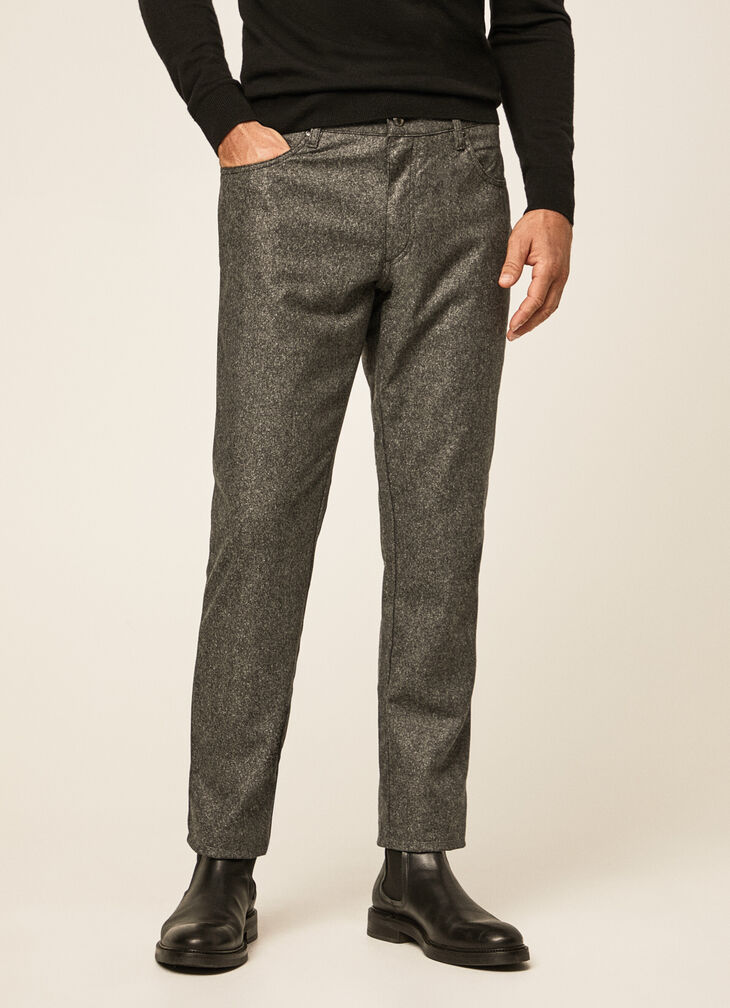 Flannel 5-pocket trousers