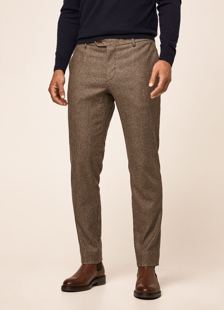 Houndstooth chino trousers