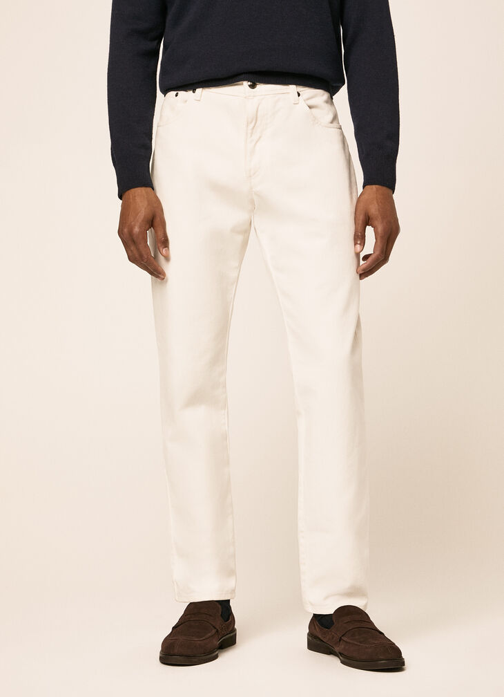 Ecru straight-leg jeans