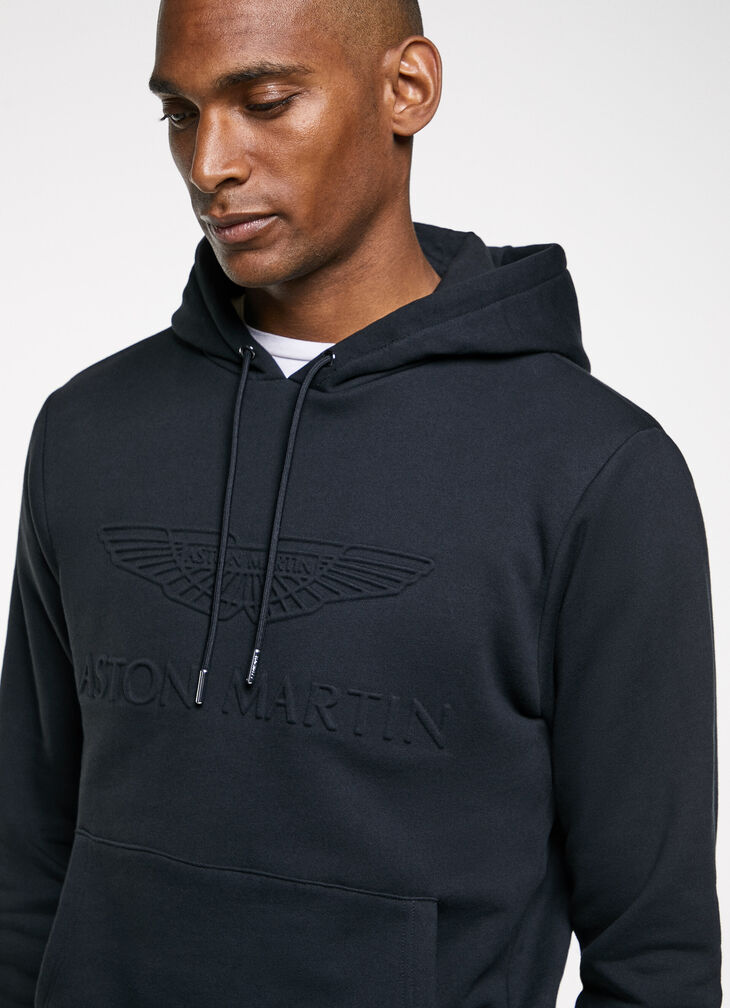 Embossed logo hoodie