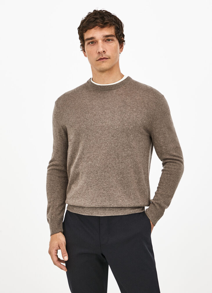 Wool blend crew neck jumper