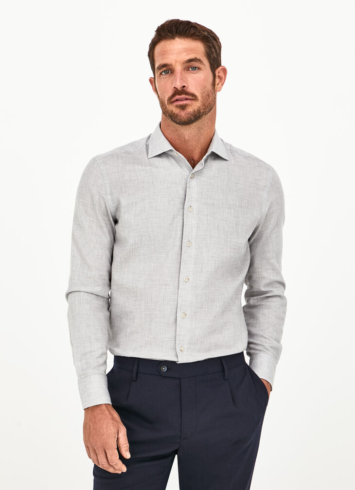 Melange cotton shirt