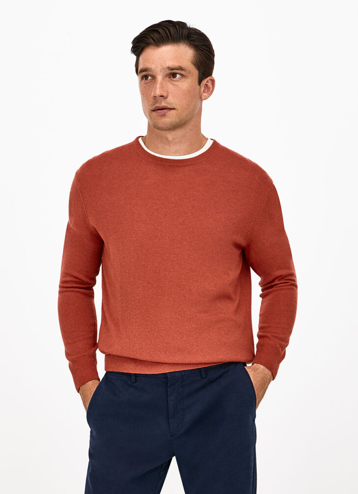Wool blend crew neck jumper