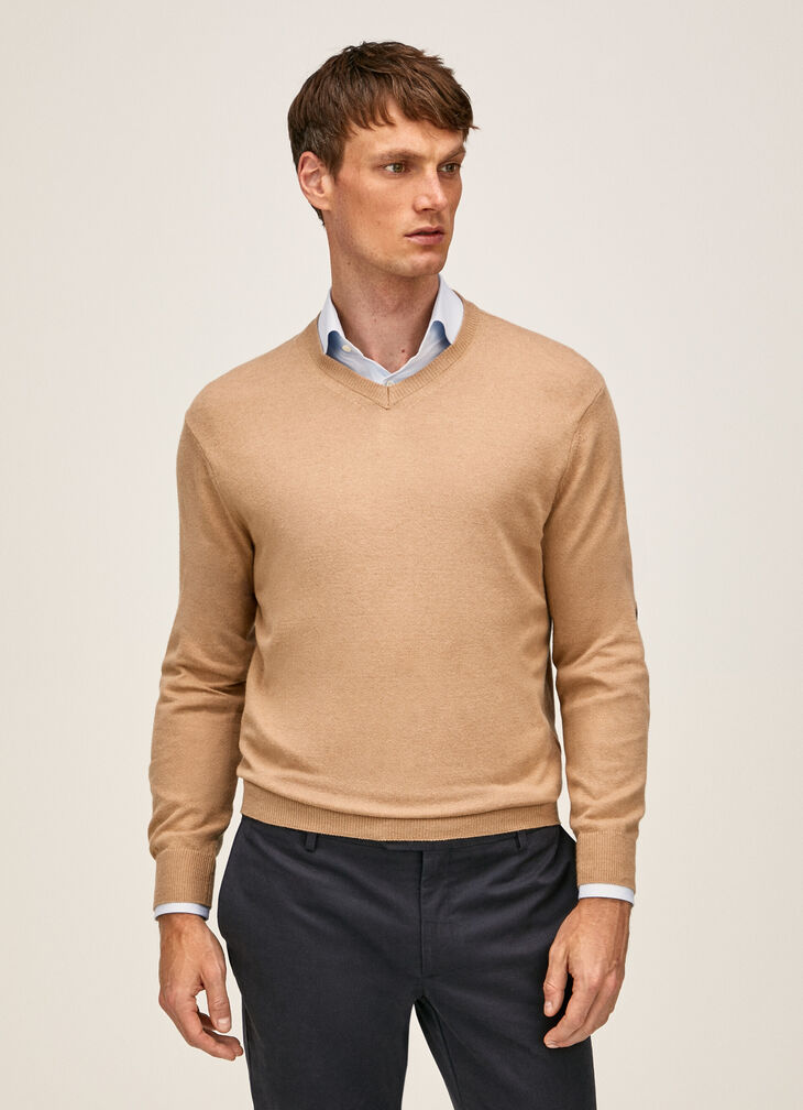 Wool blend V-neck jumper