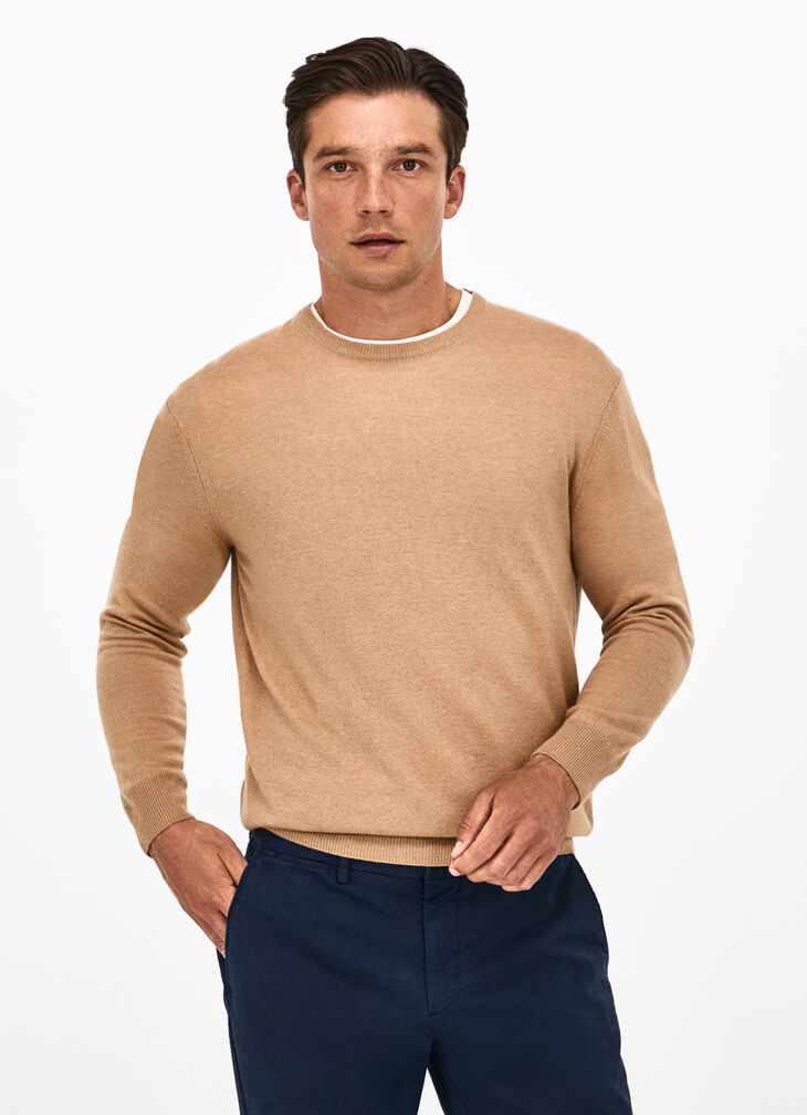 Wool blend crew neck jumper
