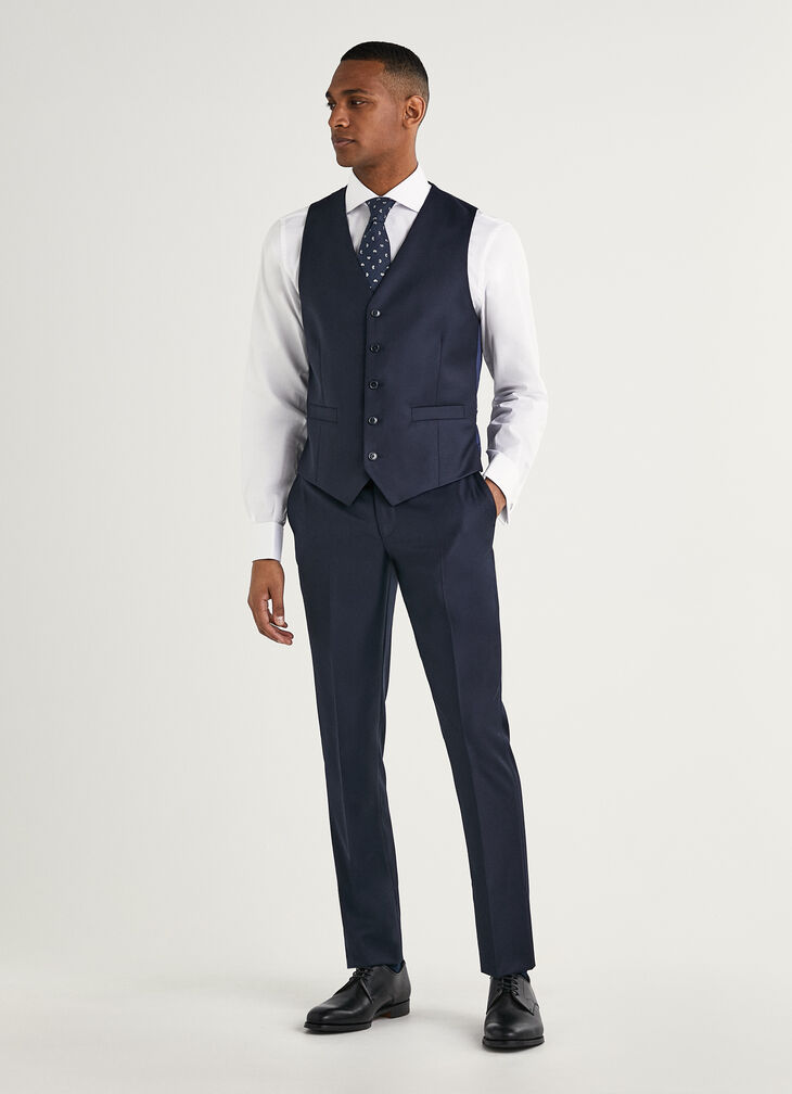 Plain wool trousers