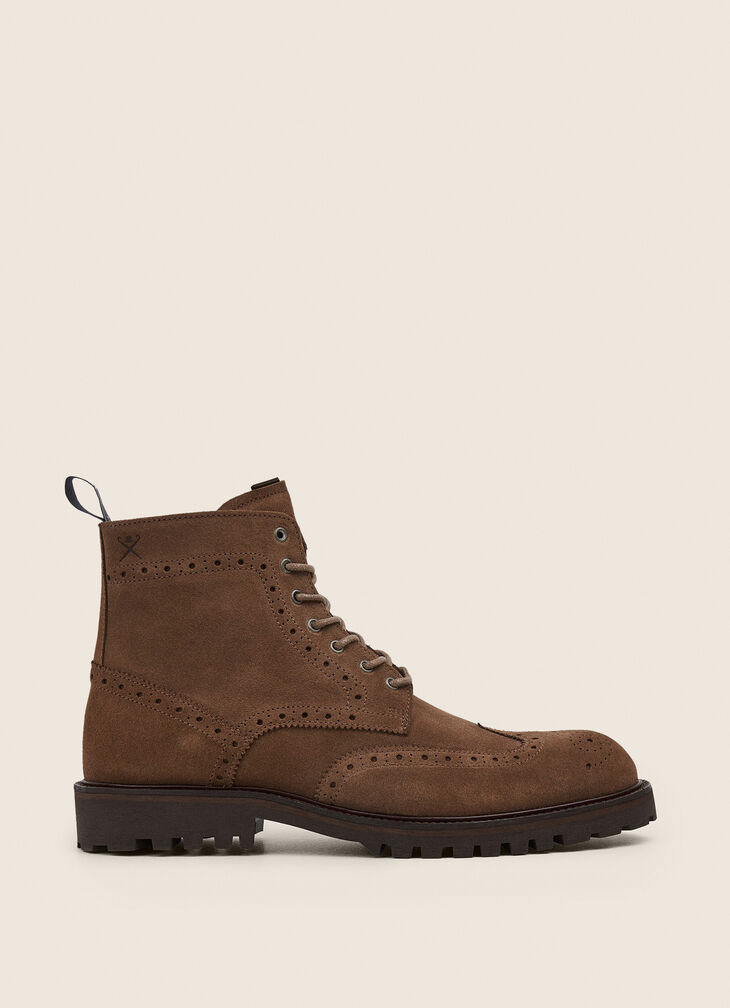 Suede Brogue Boots