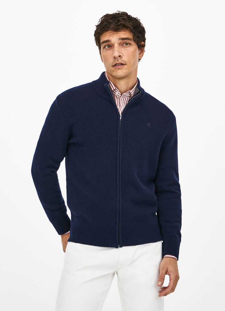 Lambswool full zip jumper