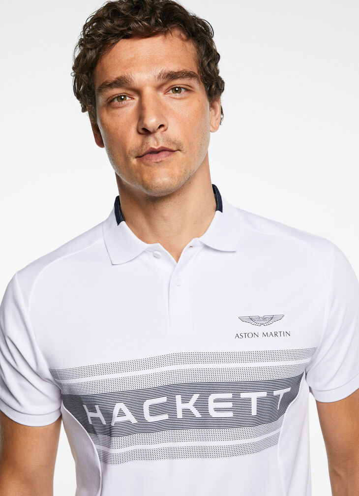Contrast-panel polo shirt