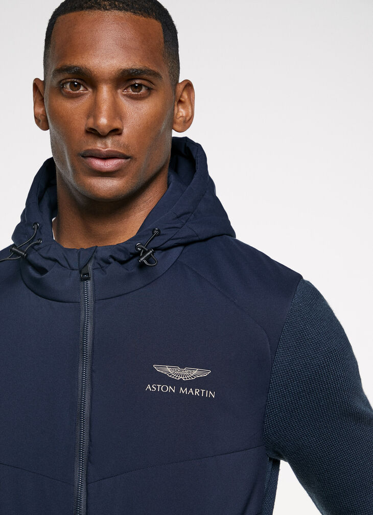 Padded hybrid knitted jacket