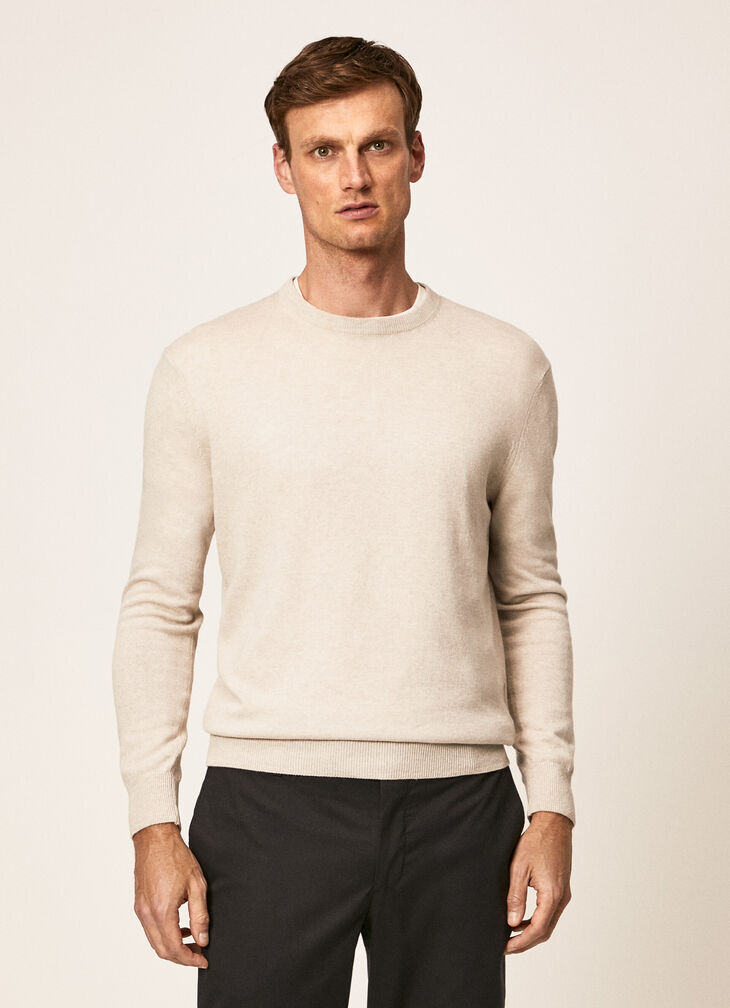 Wool blend crew neck jumper