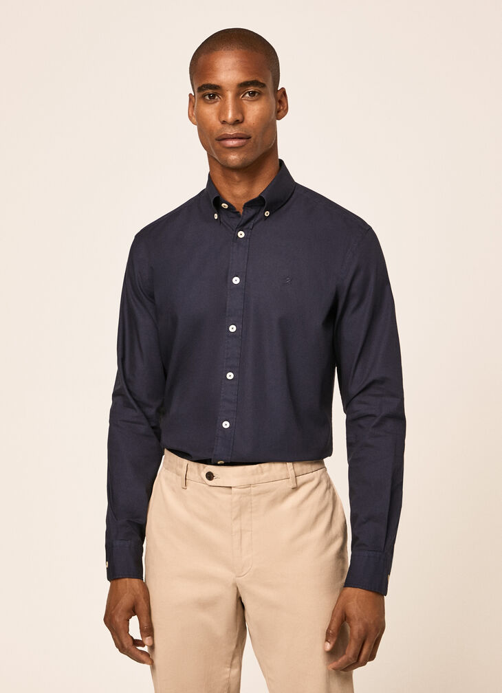 Garment dyed Oxford shirt