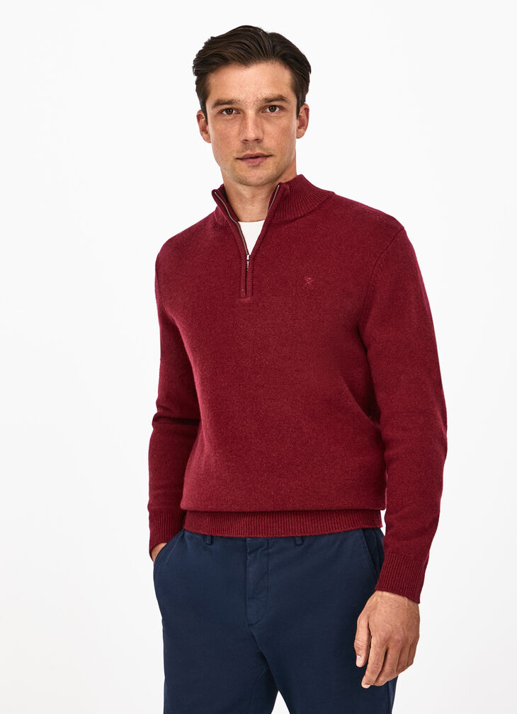 Lambswool half zip jumper