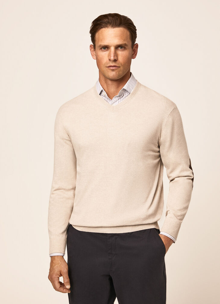 Wool blend V-neck jumper