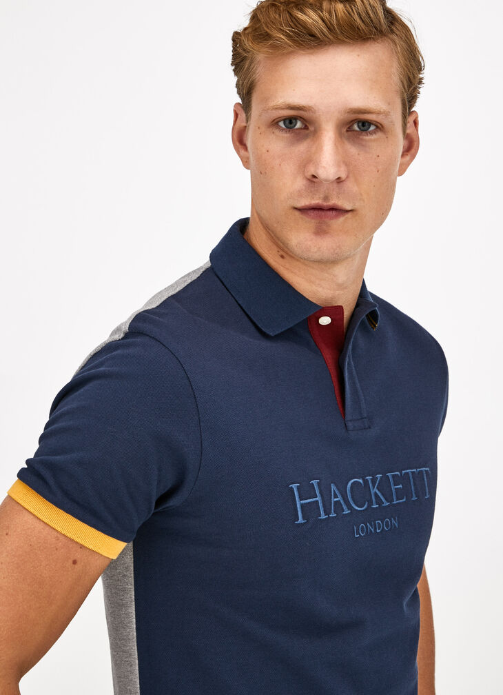 Colour-block polo shirt