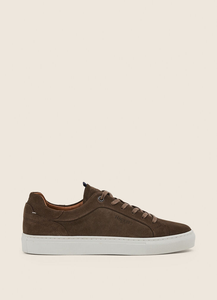 Leather cupsole trainers