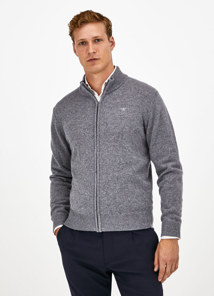 Lambswool full zip jumper