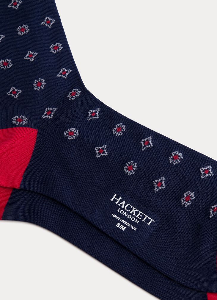 Geometric flower design socks