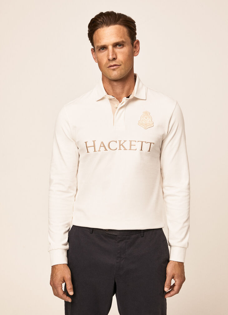 Badge and logo polo shirt